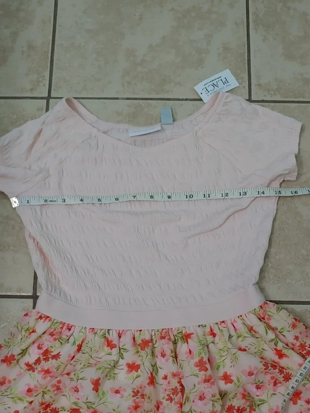 The Children's Place Pink Floral Fit & Flare Dress NWT Size 14